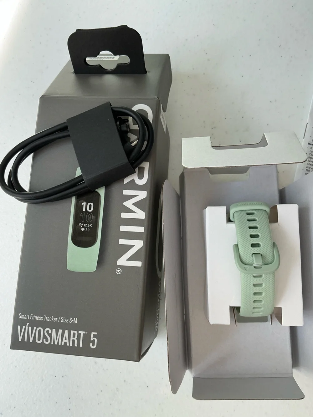 Garmin Vivosmart 5 Smart Fitness Tracker New Open Box Cool Mint Sz S/M